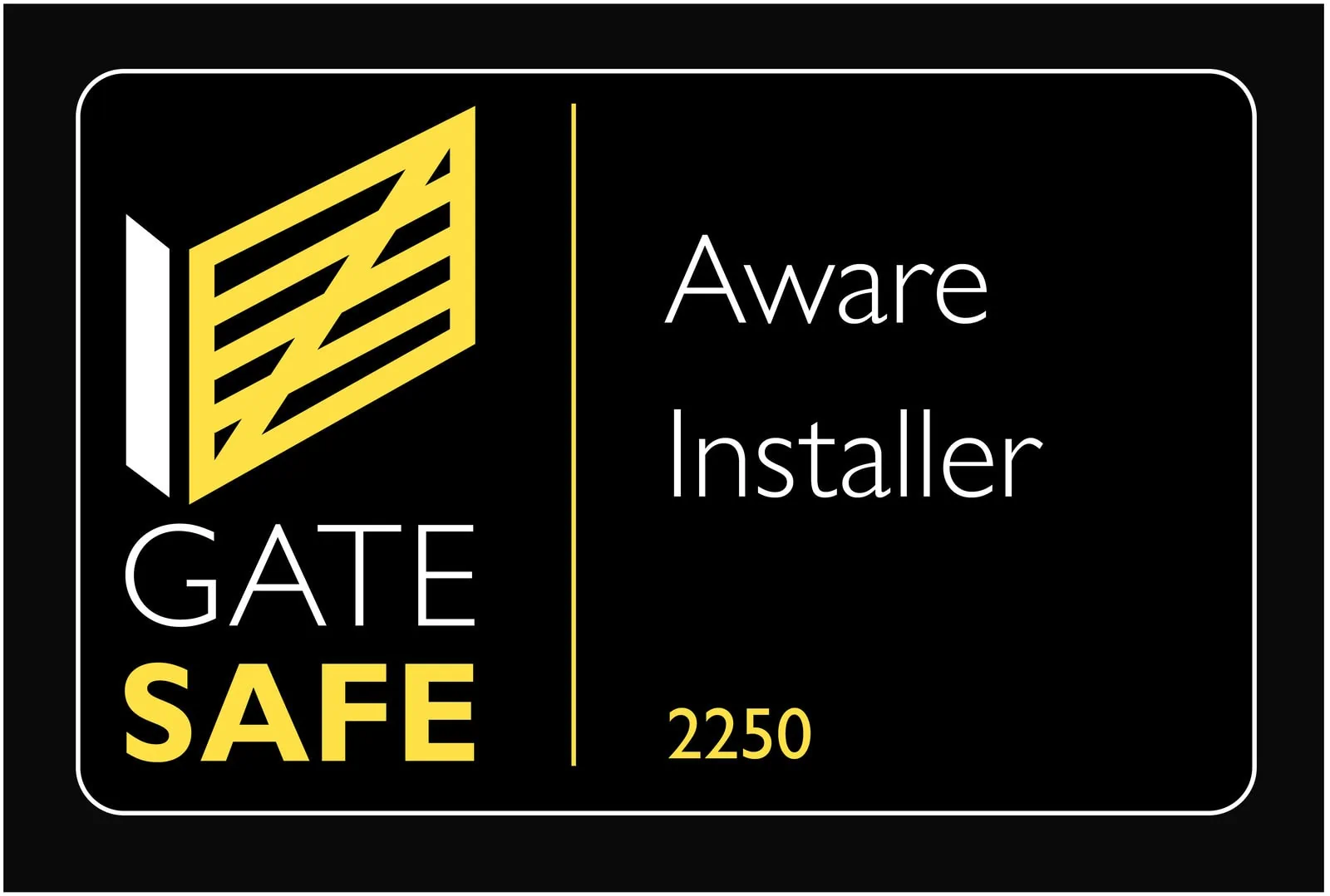Gate safe Installer logo company 2250 iSecure (UK) Ltd